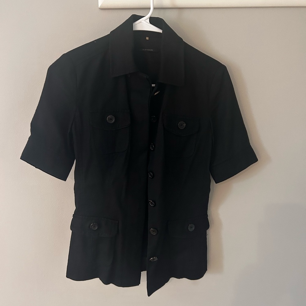 GORGEOUS Black Military Style Shirt- Size Small